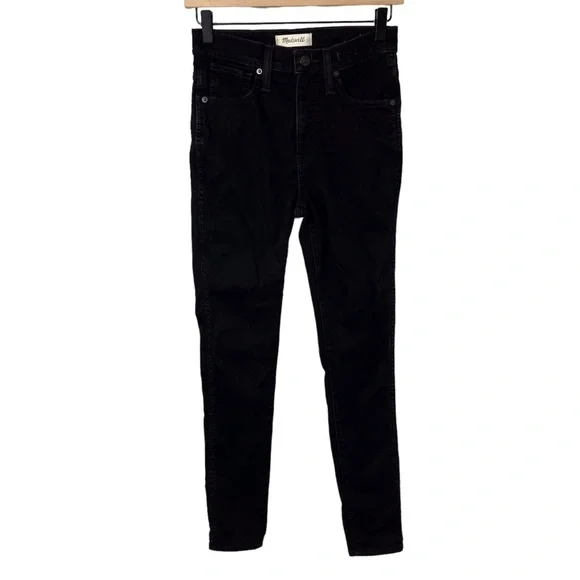 Madewell 10” High Rise Skinny Jeans Black Size 25 Denim Style M6250 - Picture 3 of 10